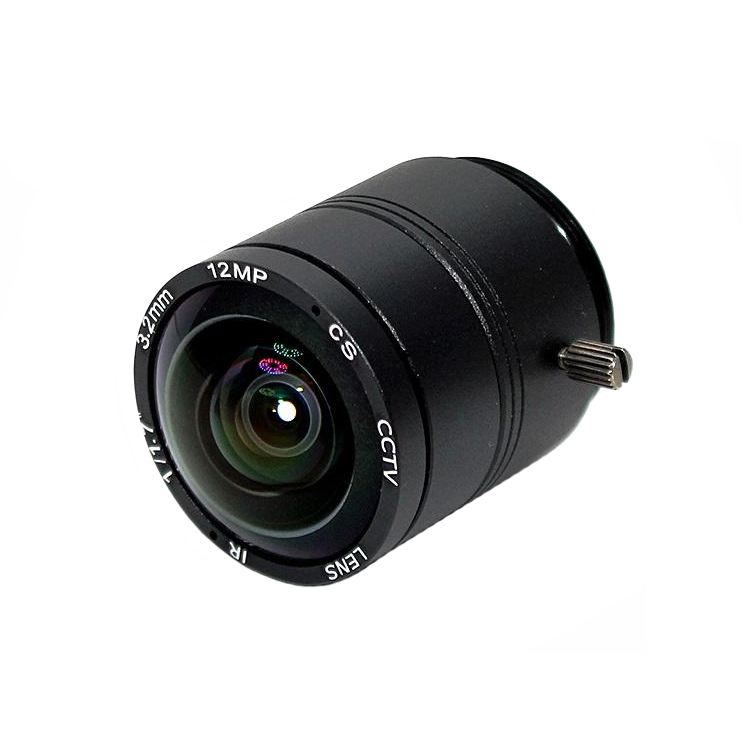 3.2mm CS Mount 4K 12MP 131 Degrees Wide angle 1/1.7" CCTV Lens