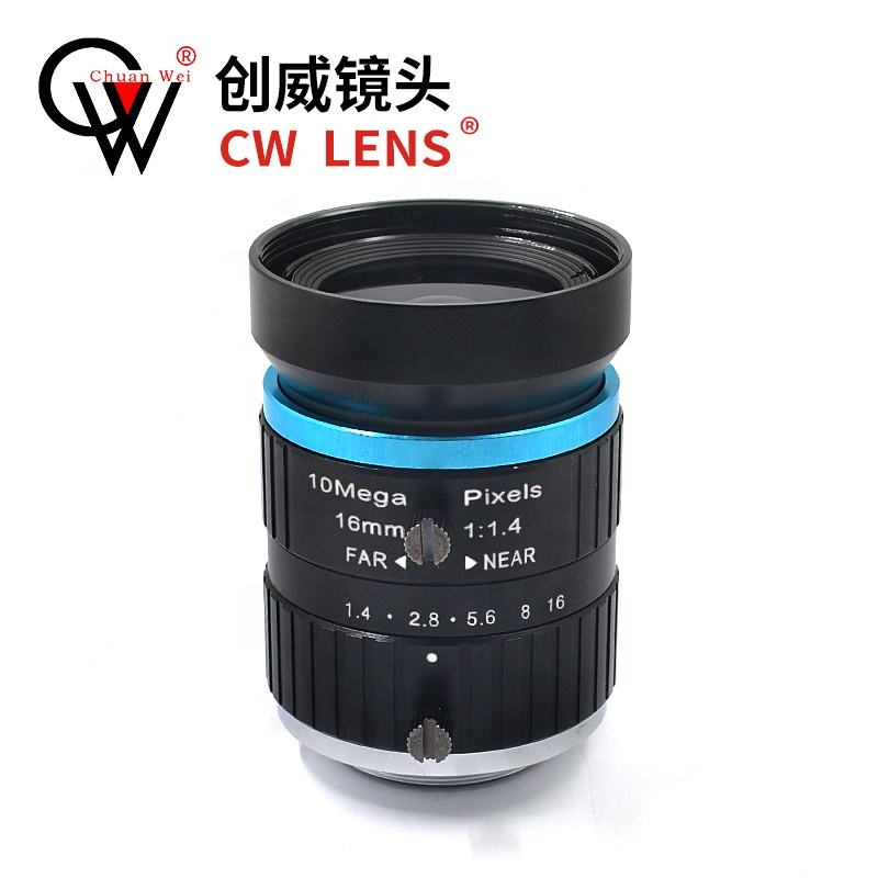 16mm 10 Megapixel F1.4 1" C Mount Manual Iris Machine Vision Lens industrial camera lens