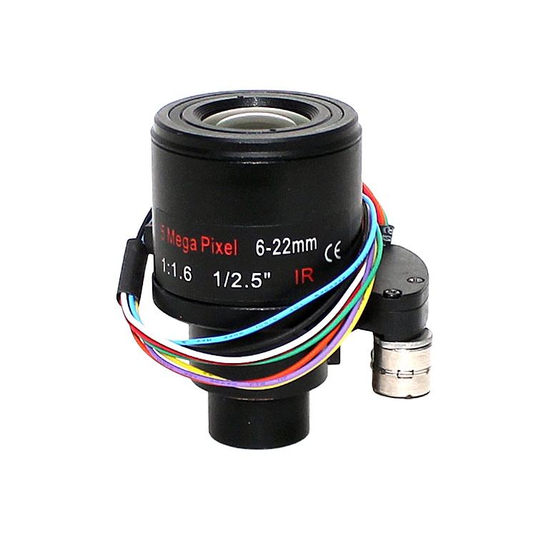 5MP 6-22mm 1/2.5" F1.6 Motorized Lens CCTV Camera Lens for cctv security camera