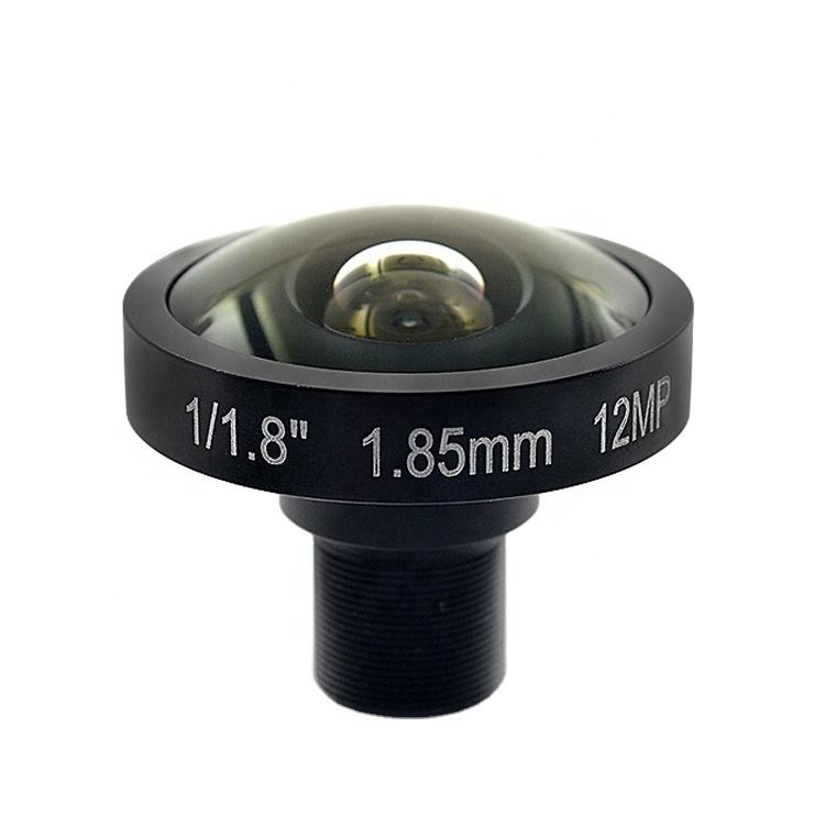 1.85mm 1/1.8" HD 12MP M12 VR Fisheye Lens For CCTV Camera