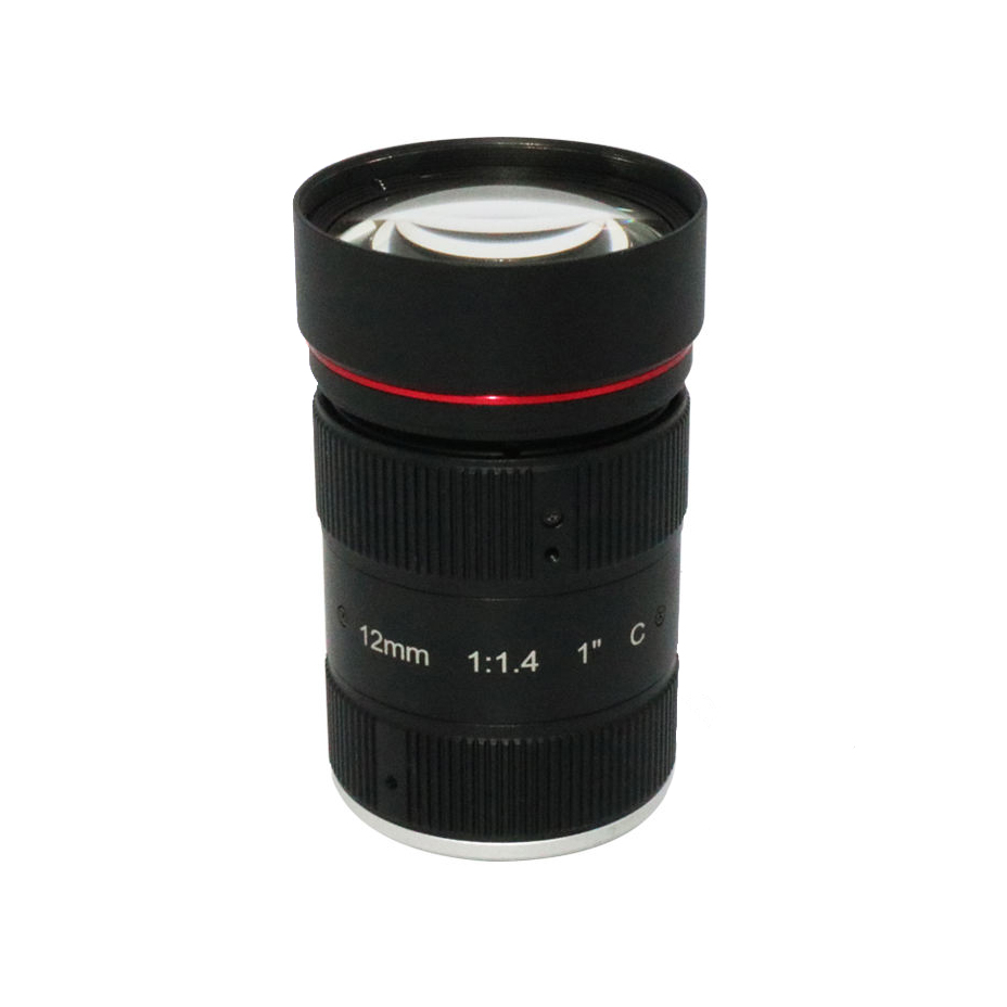 C Mount 1" 12MP 12mm fixed focal length F1.4 iris CCTV Lens for Traffic Monitoring Camera
