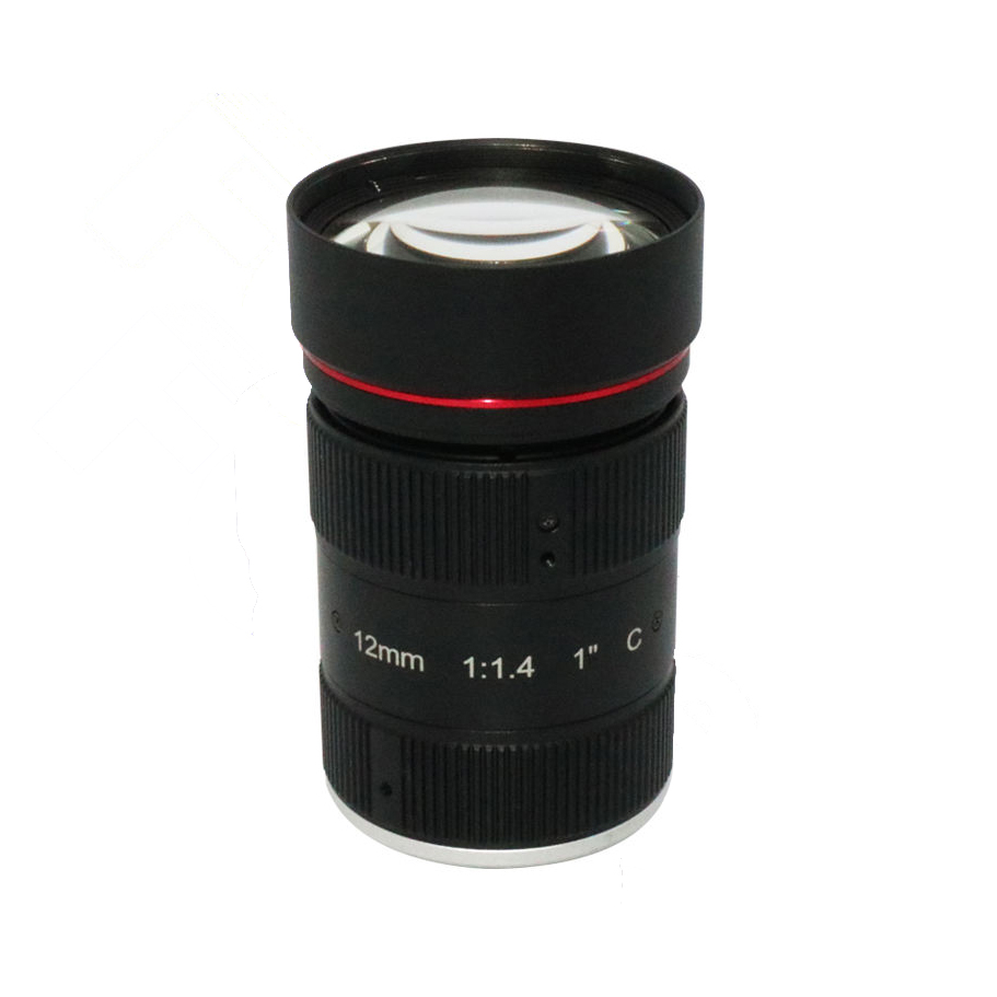 C Mount 1" 12MP 12mm fixed focal length F1.4 iris CCTV Lens for Traffic Monitoring Camera