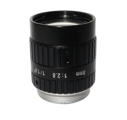 C-Mount FA Lens for Machine Vision with 8mm focal length 6MP F2.8 iris 1/1.8" inch format