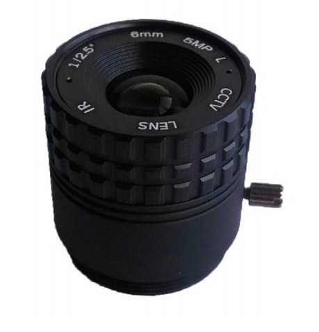 CS-Mount lens with 1/2.5" format 6MM 5MP F2.0 Lens