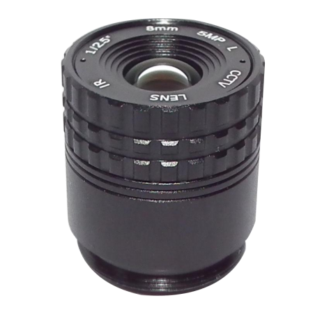 CS-Mount lens with 1/2.5" format 8MM 5MP F2.0 Lens
