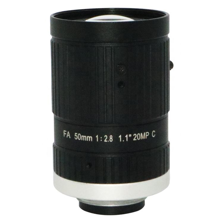 Foctek 50mm 1.1" 20MP C Mount Low Distortion FA Fixed Focal Optical Lens for Industrial cameras