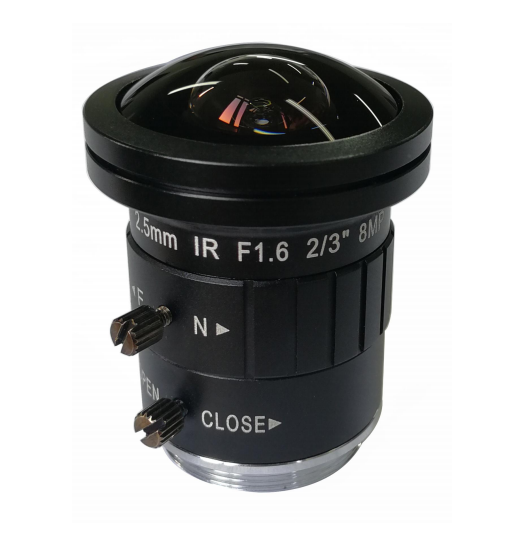 CS-Mount lens with 6.4 mm format 2.5MM 8MP F1.6 fisheye Lens