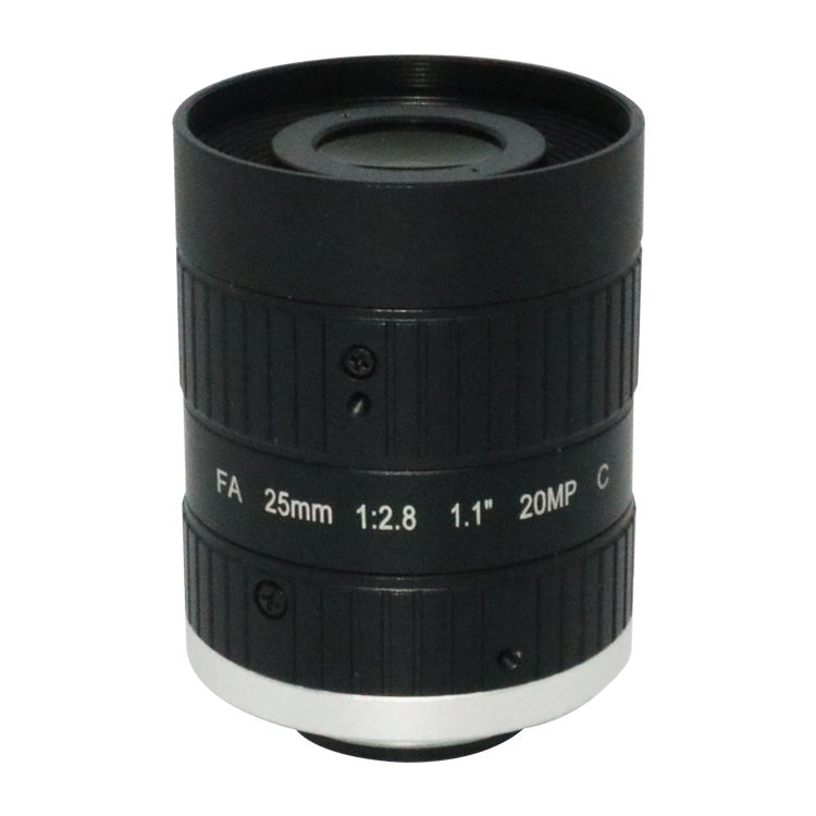 C-Mount Machine Vision FA Lens 1.1"inch 25mm focal length 20MP high resolution F2.8 iris