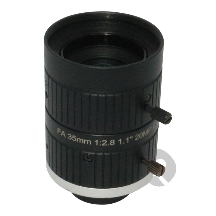 Machine Vision FA Lens C-Mount 1.1" inch format 35mm focal length 20MP 8K resolution F2.8 iris
