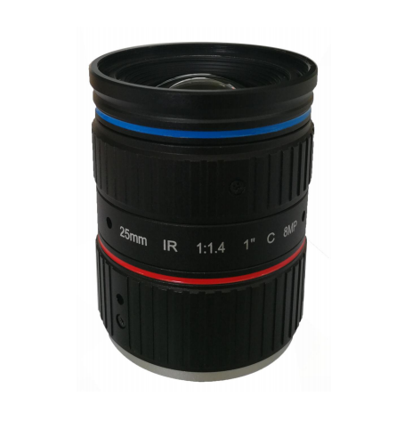 C-mount 1inch F1.4 25mm Lens 8MP Manual Iris CCTV Lens For Traffic Monitoring Camera