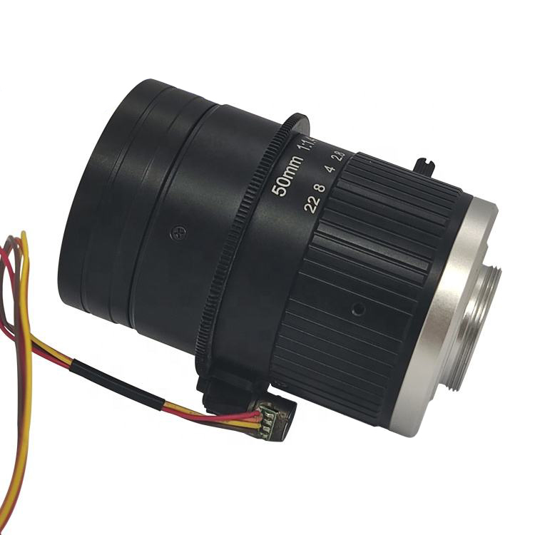 C-mount 50mm F1.4 UHD 4k 12MP 1.1inch large format CCTV lens with motorized focus