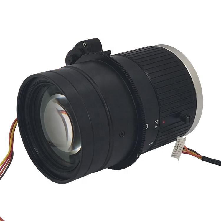 Traffic Monitoring Camera CCTV Lens with F1.4 50mm motorized focus Lens 12MegaPixel C-mount