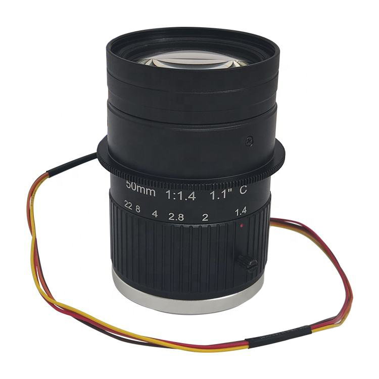 Traffic Monitoring Camera CCTV Lens with F1.4 50mm motorized focus Lens 12MegaPixel C-mount