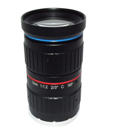 C-Mount lens with 2/3" format 12MM 5MP F1.2 Lens For Traffic Monitoring Camera