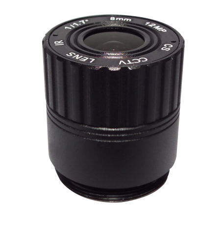 CS-Mount lens with 1/1.7" format 8MM 12MP F2.0 Lens