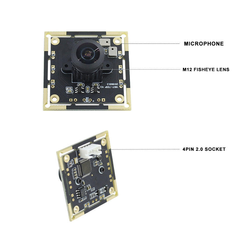 1MP 160 degree camera module M12 fisheye wide angle lens with microphone