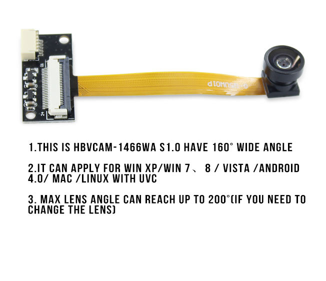 160 degree wide angle lens camera module OV5640 sensor chip