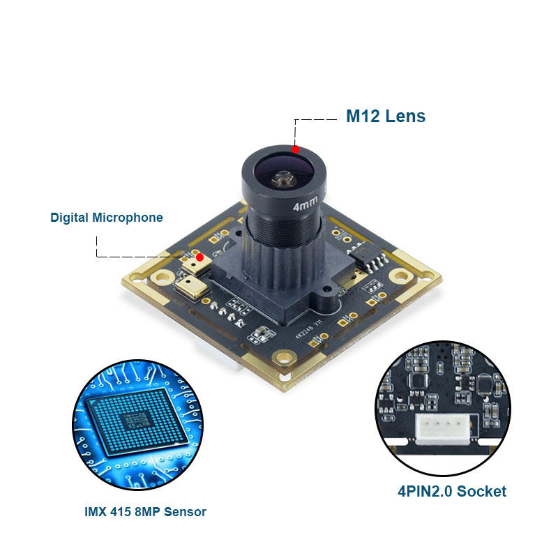 IMX415 8MP 4K HD Camera Module With Microphone For Electronic Whiteboard