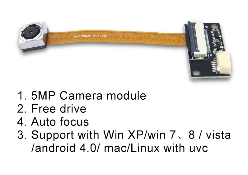 5mp Auto focus Resolution 2592*1944 OV5640 CMOS Sensor Camera Module With Flex Cable