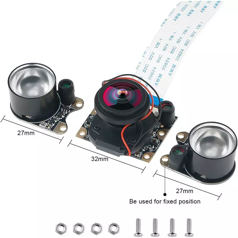 5Mp Cmos Sensor OV5647 175Degree Wide Angle Lens Ir Cut Filter Raspberry Pi3 Camera Module