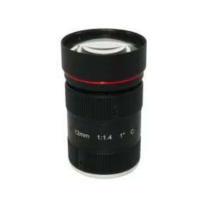 C Mount 1" 12MP 12mm fixed focal length F1.4 iris CCTV Lens for Traffic Monitoring Camera