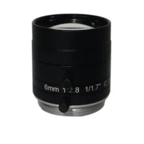 C-Mount FA lens 1/1.7"inch format 6mm focal length 5MP F2.8 iris lens for Machine Vision