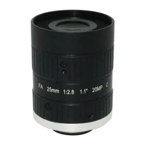 Machine Vision lens C-Mount 1.1"inch format 8K 20MP high resolution FA Lens 25mm focal length F2.8 iris
