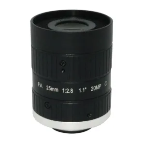 C-Mount Machine Vision FA Lens 1.1"inch 25mm focal length 20MP high resolution F2.8 iris