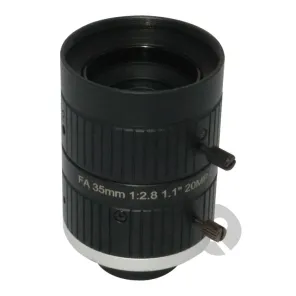 Machine Vision FA Lens C-Mount 1.1" inch format 35mm focal length 20MP 8K resolution F2.8 iris