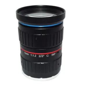 C-Mount lens with 2/3" format 12MM 5MP F1.2 Lens For Traffic Monitoring Camera