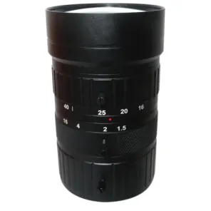 C-Mount 1.1" 16-40mm Varifocal Zoom 12MP F1.5 and Manual Iris IR Correction Lens