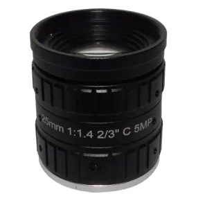 New Design C-M25(5MP)-23F14-2 C-Mount 2/3" 25Mm 5Mp F1.4 Lens For Anpr Camera Speed Enforcement Camera